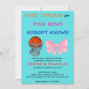Invitation Faux Lancers ou Nœuds Roses Fête de Révélation du