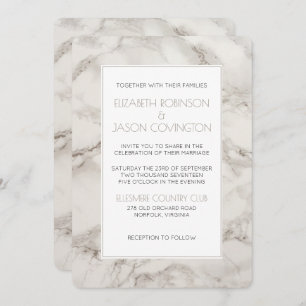 Invitation Faux Marbre Albâtre Moderne Classique Mariage Invi
