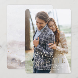 Invitation Faux papier doré automne Mariage Save the Date