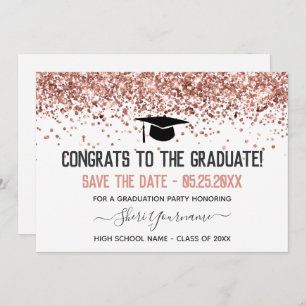 Invitation Faux Parties scintillant Graduation Party Enregist