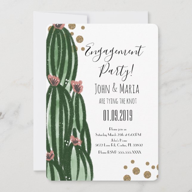 Invitation Faux Parties scintillant Inv. de la partie d'engag (Devant)