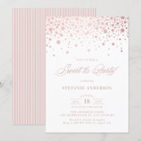 Faux Rose Gold Foil Confetti Dots Sweet 16 Party