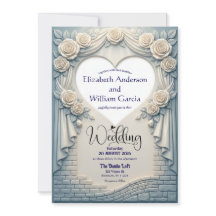 Faux Sculpted Romantic Blue Rose Drapery Heart