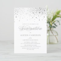 Faux Silver Foil Confetti Dots Graduation