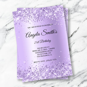 Invitation Faux Sparkender Lavender Parties scintillant Purpl