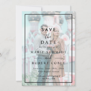 Invitation Faux Vellum Effet Photo Mariage Enregistrer La Dat