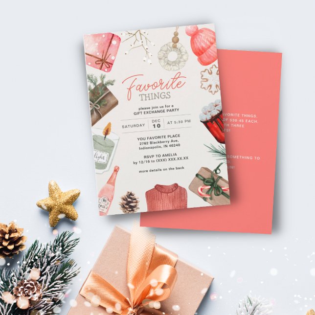 Invitation Favoris Ami Échange Cadeau Fête de Vacances (Créateur téléchargé)