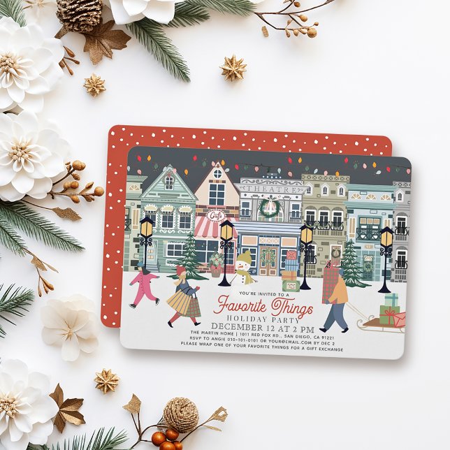 Invitation Favoris Noël Ville Fête de Noël (Créateur téléchargé)