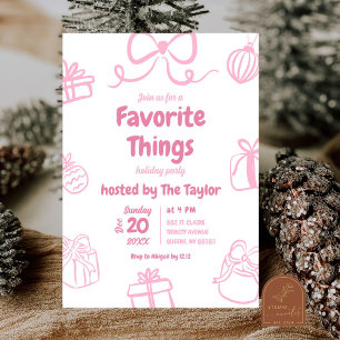 Invitation Favoris Pink Main Drawn Things