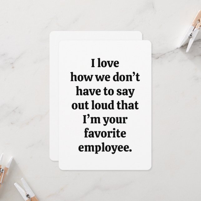 Invitation Favorite Employee Funny Boss Card Work Anniversary (Devant/Arrière en situation)