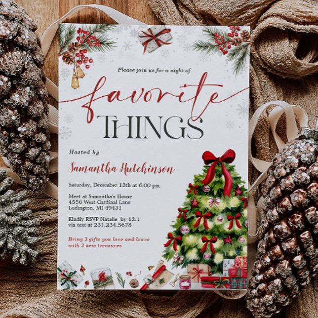 Invitation Favorite Things Gift Exchange Party Invite (Favorite Things Gift Exchange Party Invite
)