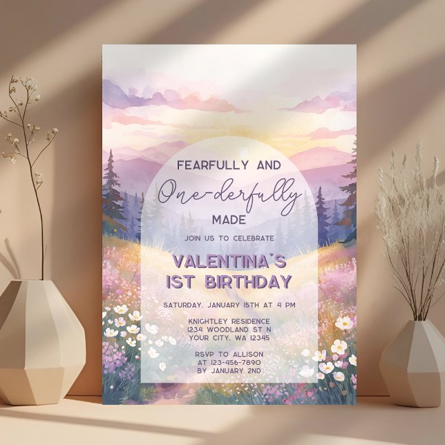 Invitation Fearfully and Onederfully Made Girl First Birthday (Créateur téléchargé)