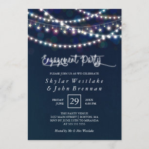 Invitation Fée blanche Feu Lights Blue Engagement