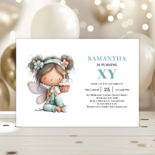 Invitation Fée Capricieuse Fille 2ème Anniversaire Pastel Mag