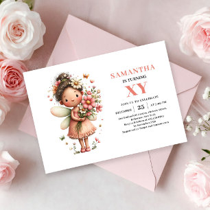 Invitation Fée Capricieuse Fille 8ème Anniversaire Rougeur Ma