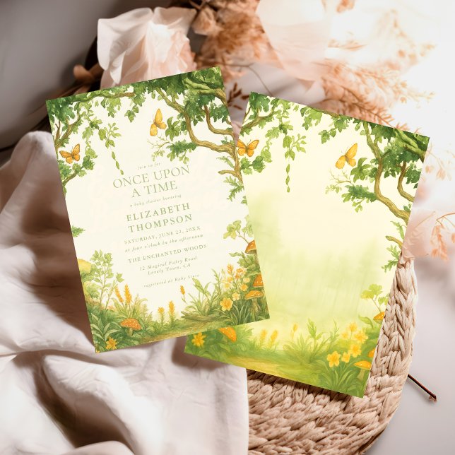 Invitation fée champignon forêt baby shower fille (Créateur téléchargé)