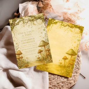 Invitation fée conte de fées forêt champignon bébé shower fil