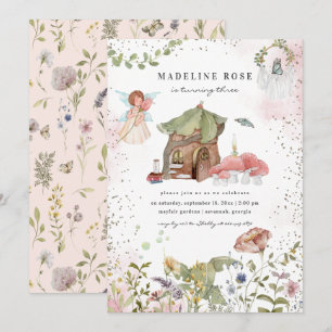 Invitation Fée de fleurs magiques Princesse fête d'anniversai
