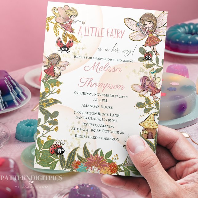 Invitation Fée de forêt enchantée magique Whimsical & Ladybug (Créateur téléchargé)