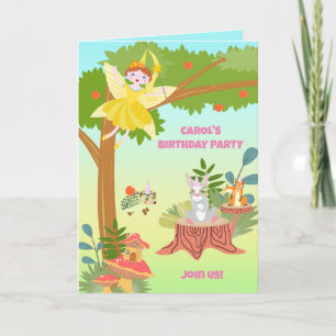 Invitation Fée de jardin avec amis de compagnie Fête d'annive