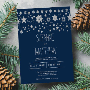 Invitation Fée de Noël Argent léger hiver Mariage