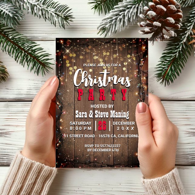 Invitation Fée de Noël rustique Pays fées fêtes dîner fête (Créateur téléchargé)