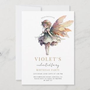 Invitation Fée d'or de la fille fête d'anniversaire