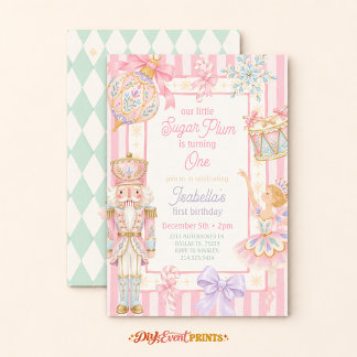 Invitation Fée Dragée Casse-Noisette Premier Anniversaire