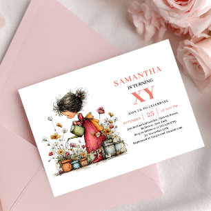 Invitation Fée du soleil fille d'anniversaire carton d'invita