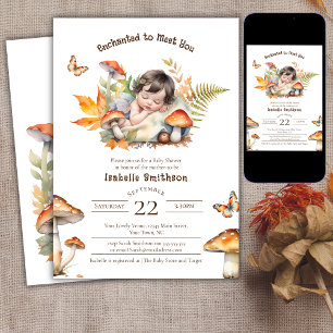 Invitation Fée Enchantée Automne Bois Bébé Shower 