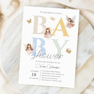 Invitation Fée Enchantée Baby Shower Coloré