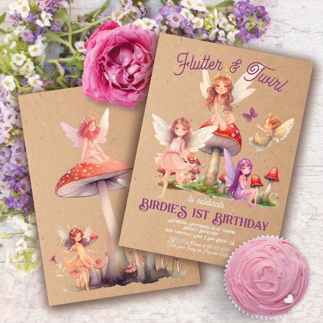 Invitation Fée enchantée Boho Pixie Princesse fête d'annivers (Créateur téléchargé)