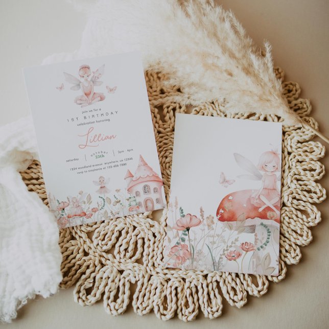 Invitation Fée et Fleur sauvage Anniversaire (Créateur téléchargé)
