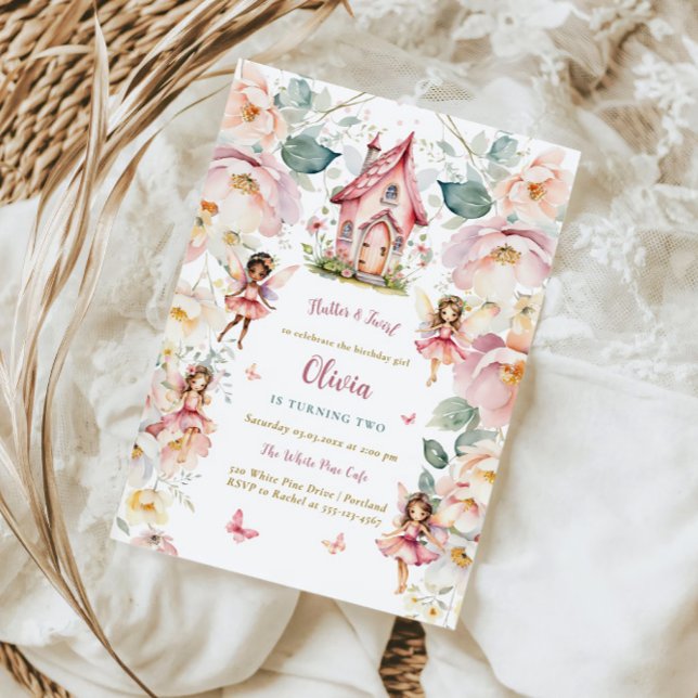 Invitation Fée Fille Anniversaire Whimsical Enchanted Floral (Créateur téléchargé)
