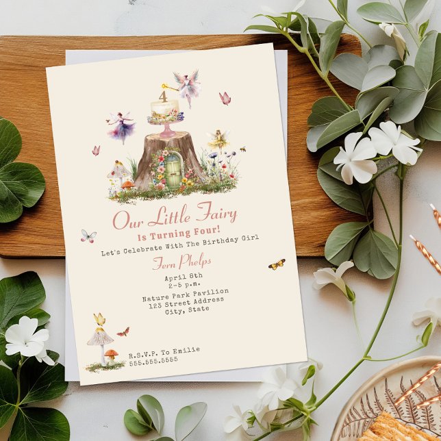 Invitation Fée Fille Anniversaire Woodland Fairy Garden (Créateur téléchargé)