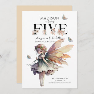 Invitation Fée magique 5e anniversaire