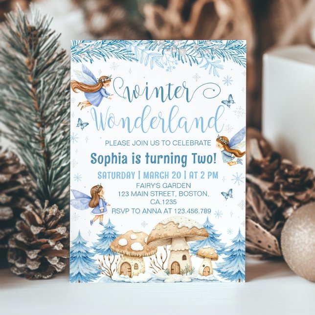 Invitation Fée magique hiver Wonderland Anniversaire (Créateur téléchargé)