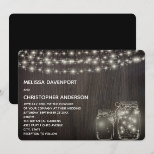 Invitation Fée magique Lights & Mason Jars Mariage Inviter