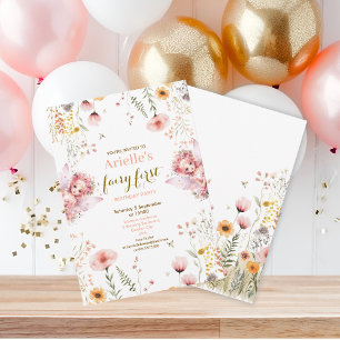 Invitation Fée pastel fête d'anniversaire de thé de jardin fl