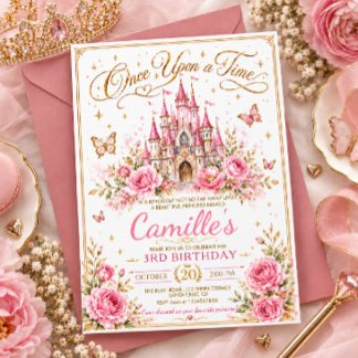 Invitation Fée Princesse Château Anniversaire Conte de Fées R