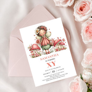 Invitation Fée Rose 2ème Anniversaire Fleurs Pastel Fête