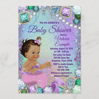 Invitation Fée Sirène Ethnique Rose Baby Shower