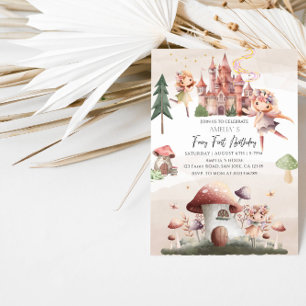 Invitation Fée Whimsical Premier anniversaire Château & Cha
