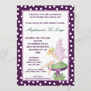 invitation féerique pourpre du baby shower 5x7