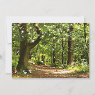 Invitation Fées de forêt enchantées Papillons LadyBugs