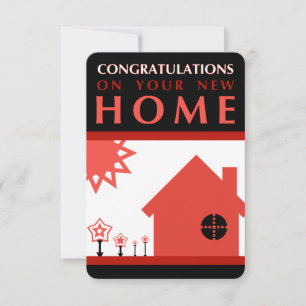 Invitation félicitations à votre nouvelle maison (formes roug