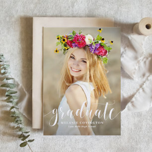 Invitation Félicitations de fin d'études en calligraphie mode