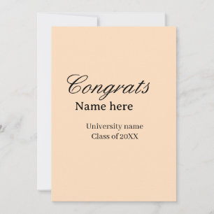 Invitation Félicitations diplômé nom université promotion 20X