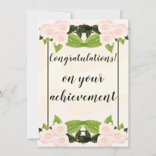 Invitation Félicitations Elegant Orange White Roses Card