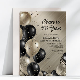 Invitation Félicitations élégantes pour les 50 ans de mariage